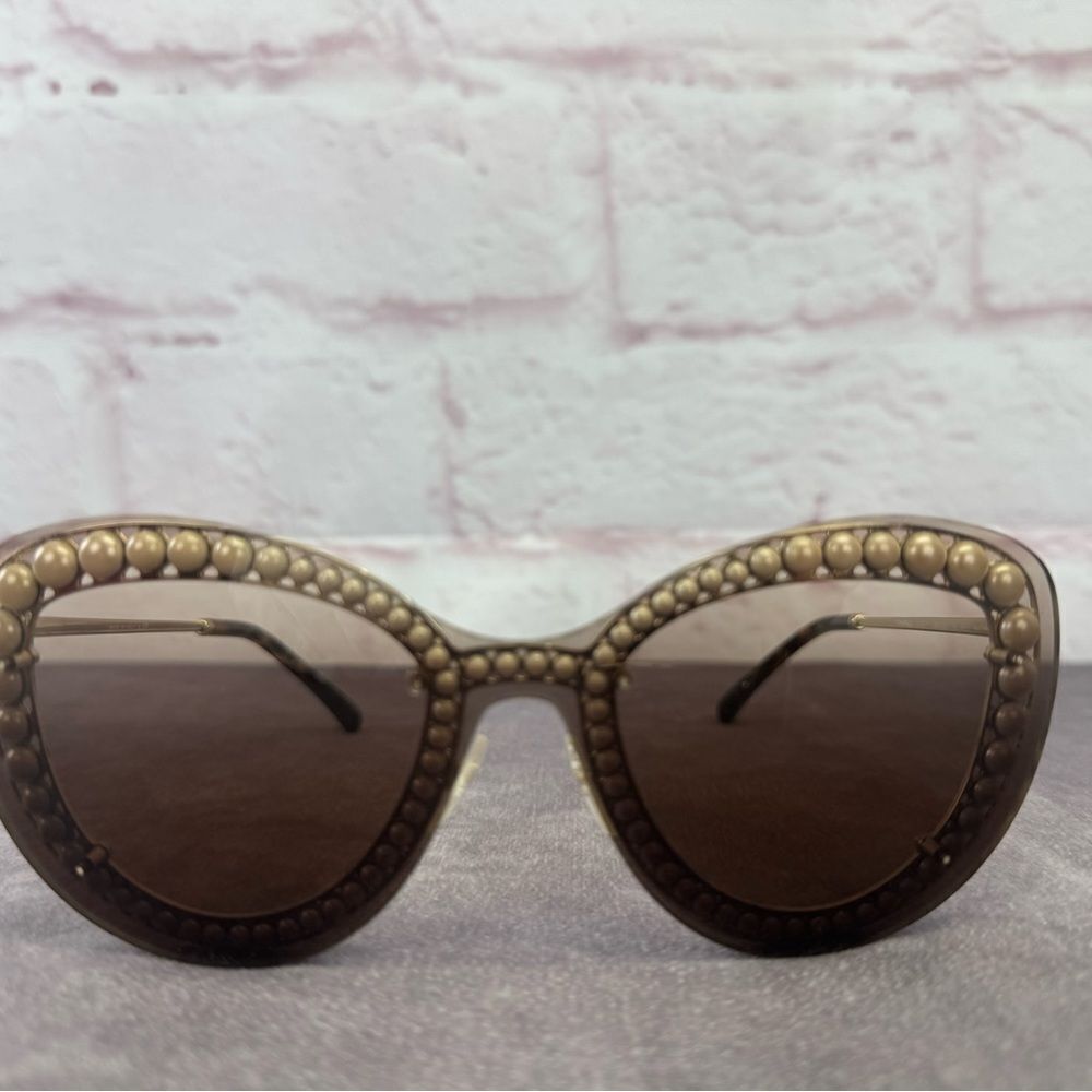 Chanel Acetate Metal Pearl Butterfly Sunglasses 4236-H Brown - Picture 7 of 16